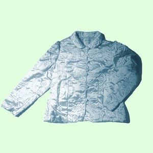 Light Blue Quilted Satin-y Fall Coat! BRAND NEW
